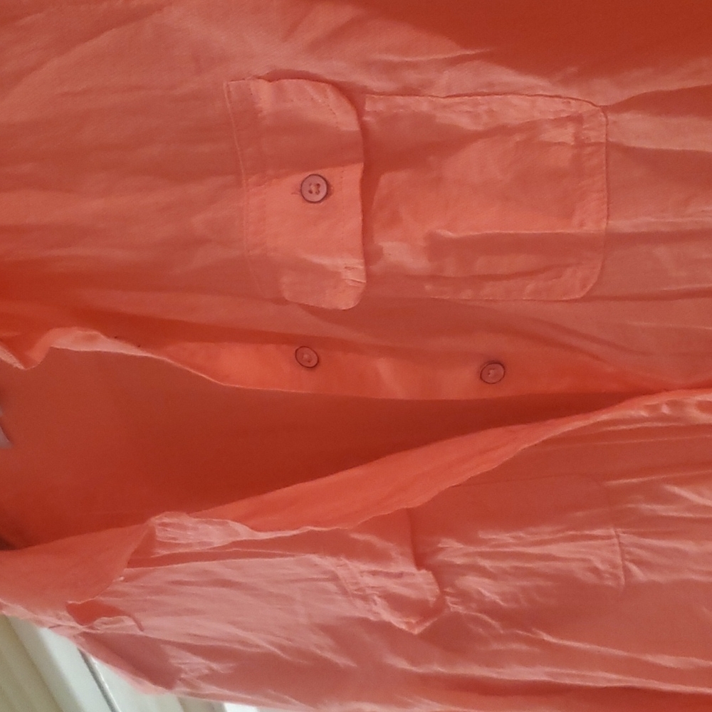 Rayon Cotton Button down Shirt Coral xs